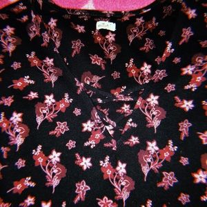 long sleeve top with pink flowers